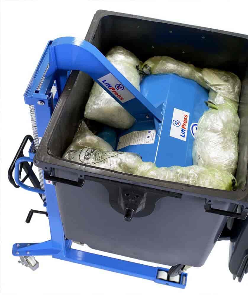 Müllpresse in Aktion